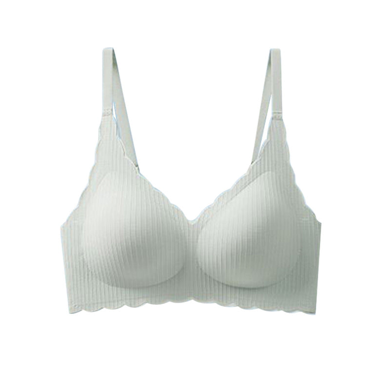 zp650-Women's small chest push-up thin no-rim bra