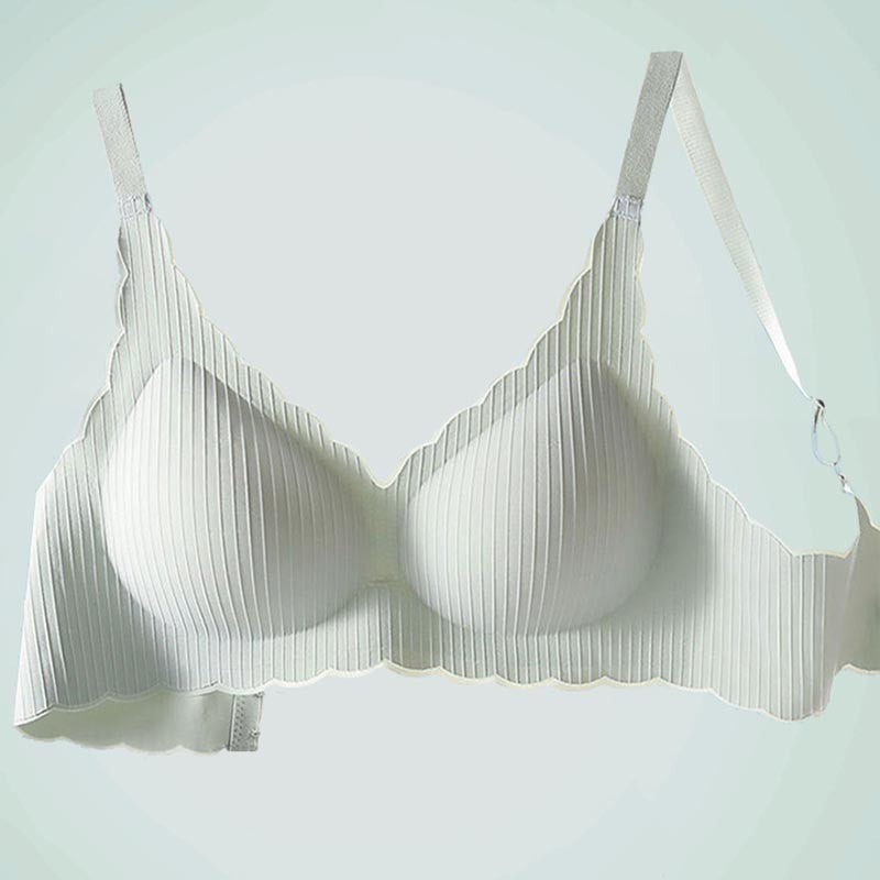 zp650-Women's small chest push-up thin no-rim bra