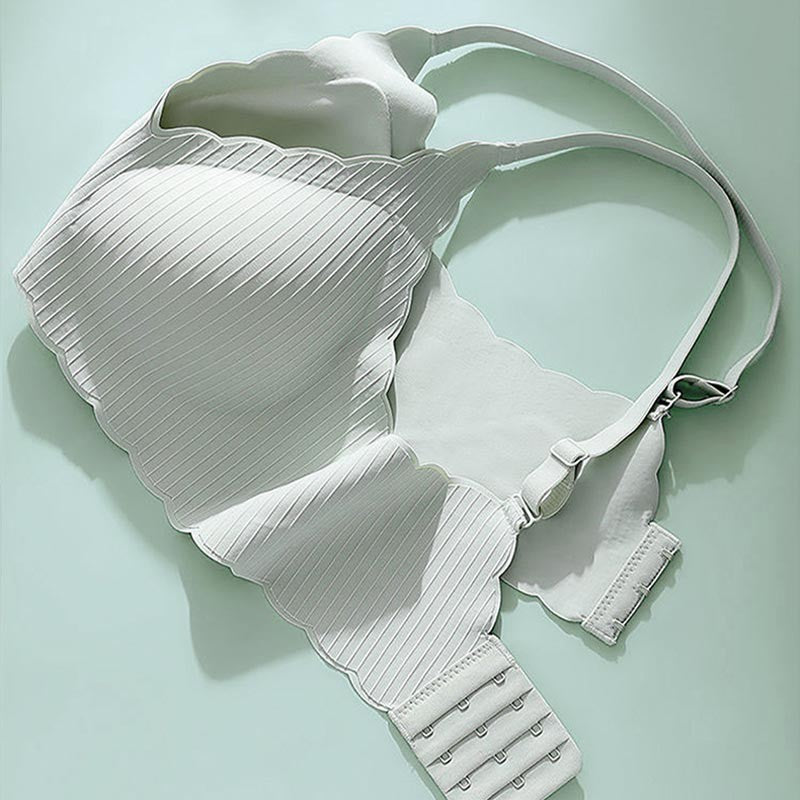 zp650-Women's small chest push-up thin no-rim bra