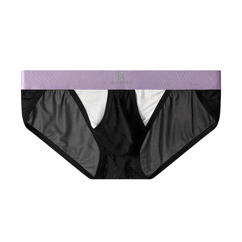 ah33-Men's summer ice silk light breathable briefs