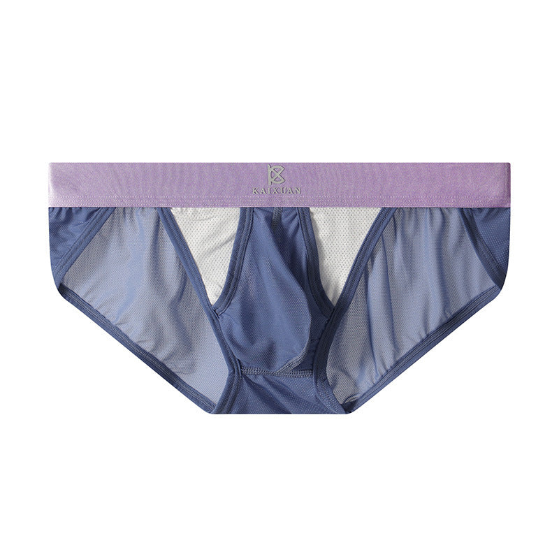 ah33-Men's summer ice silk light breathable briefs