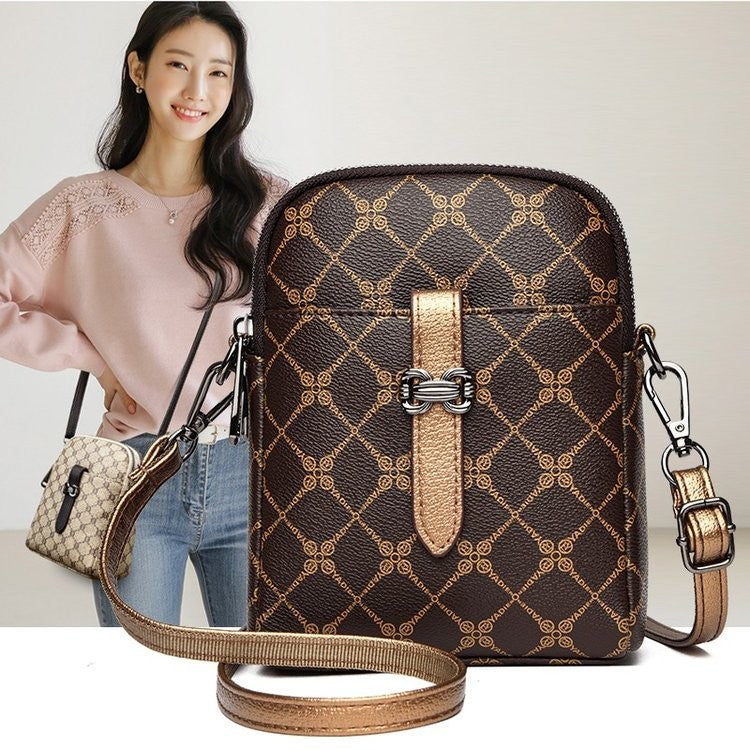 Soft leather printed fashion crossbody bag