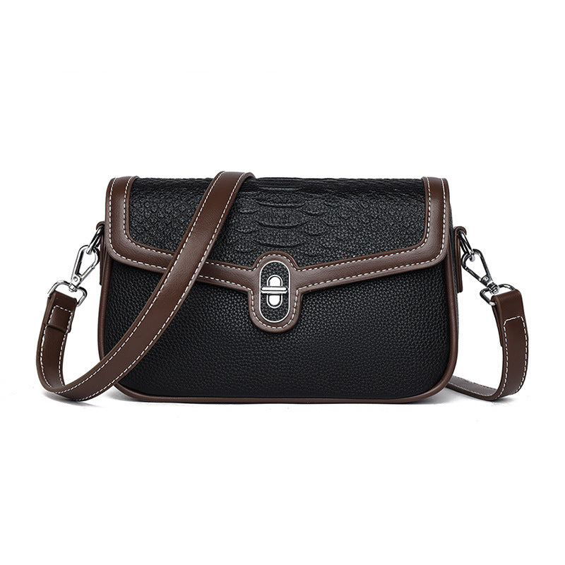 Fashionable and versatile crocodile pattern premium small square bag