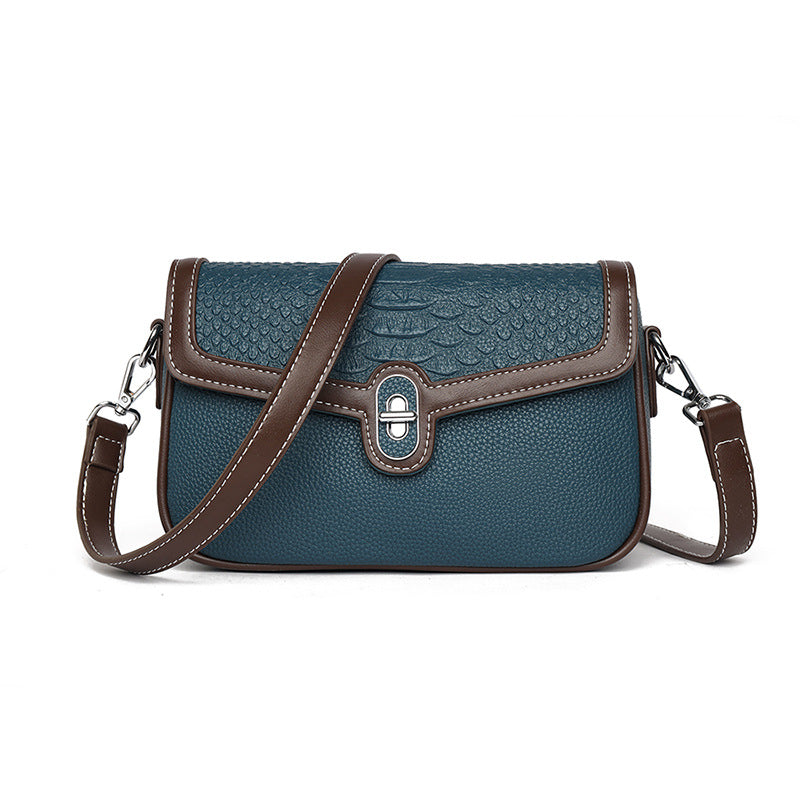 Fashionable and versatile crocodile pattern premium small square bag