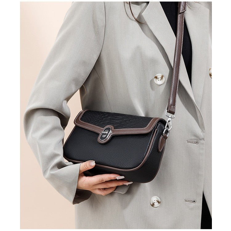 Fashionable and versatile crocodile pattern premium small square bag