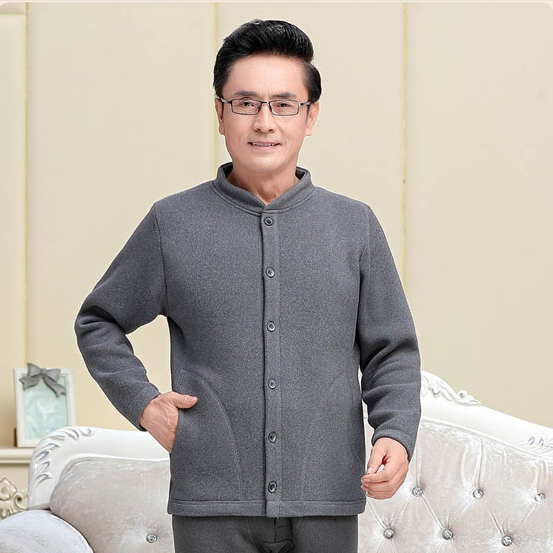 zd177-Middle-aged and elderly velvet thickened winter warm cotton jacket