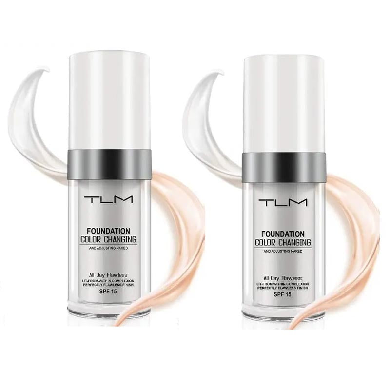 kfc05-Temperature-changing skin color foundation liquid brightens the skin and is portable and concealer liquid that lasts long and does not fade easily