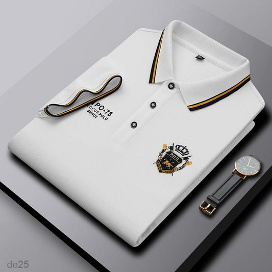 Fashion casual solid color short-sleeved polo shirt