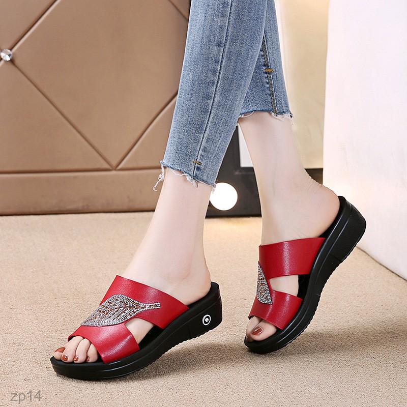 zp14-Summer Simple and Elegant Retro Hollow Fish Mouth Women Slippers