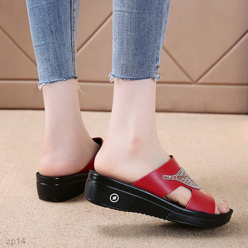 zp14-Summer Simple and Elegant Retro Hollow Fish Mouth Women Slippers