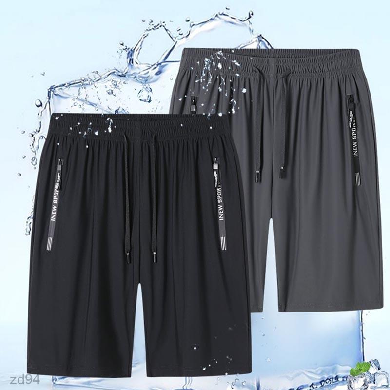 2024 Men's summer ice silk large size casual five-point pants