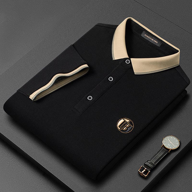 Summer men's casual loose lapel short-sleeved polo shirt