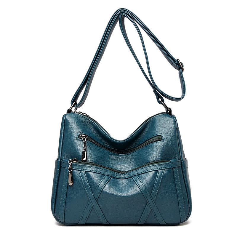 zp117-Soft Leather Versatile Large Capacity Shoulder Handbag