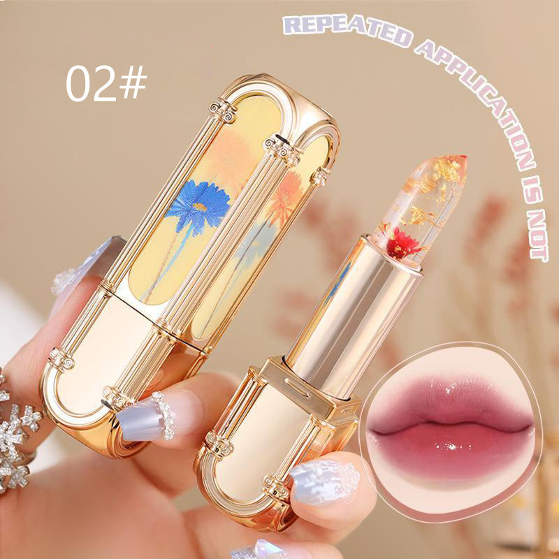 Flower jelly non-stick cup temperature change lipstick