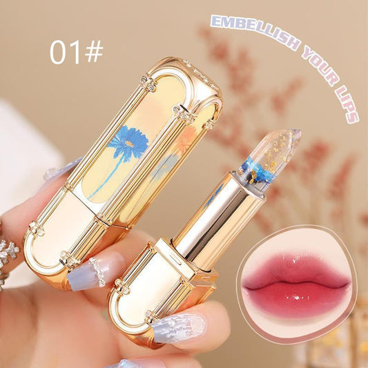 Flower jelly non-stick cup temperature change lipstick