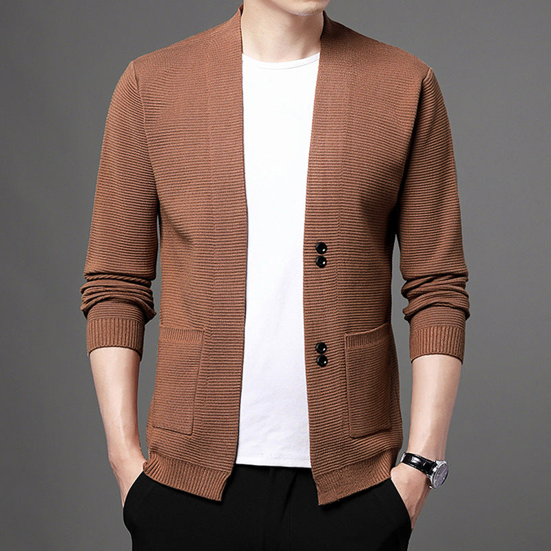 Spring and autumn men's knitted cardigan sweater coat