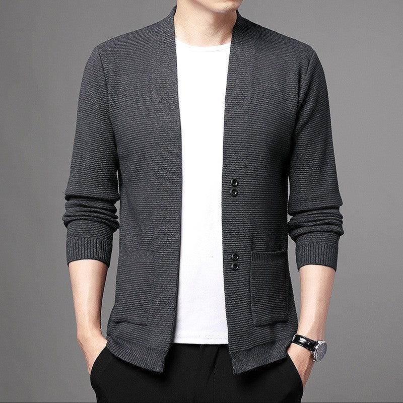 Spring and autumn men's knitted cardigan sweater coat