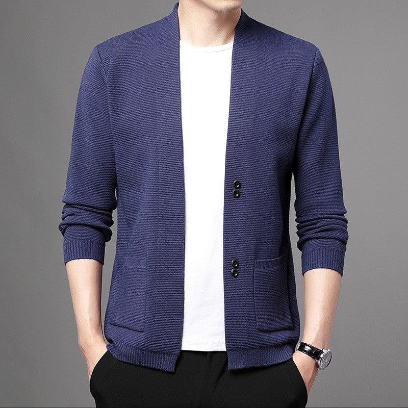 Spring and autumn men's knitted cardigan sweater coat