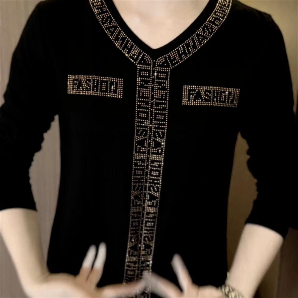 2024 Western style women's slimming long-sleeved T-shirt  اشتري 1 و إحصول على 1 مجانا