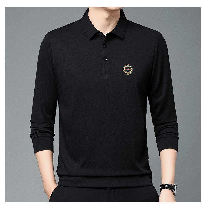 zd166-2024 Fall Men's Casual Long Sleeve Polo Shirt