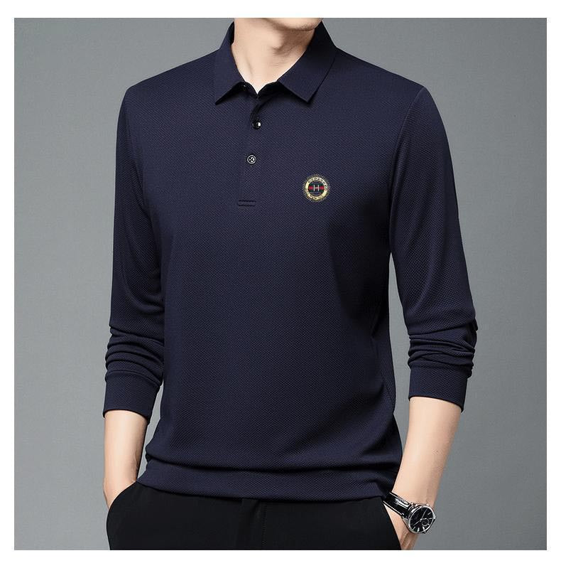 zd166-2024 Fall Men's Casual Long Sleeve Polo Shirt