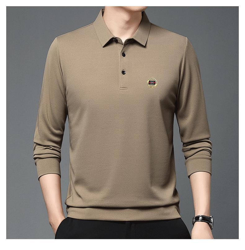 zd166-2024 Fall Men's Casual Long Sleeve Polo Shirt