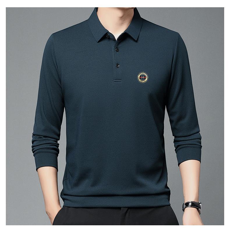 zd166-2024 Fall Men's Casual Long Sleeve Polo Shirt