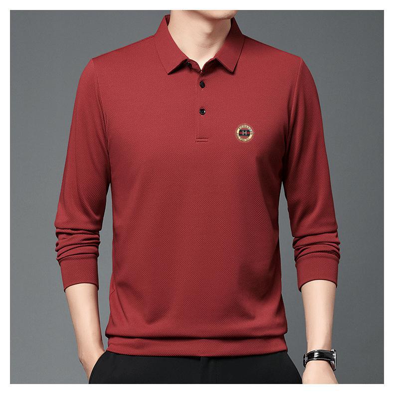 zd166-2024 Fall Men's Casual Long Sleeve Polo Shirt