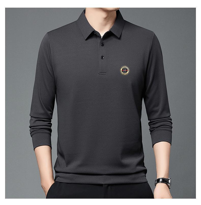 zd166-2024 Fall Men's Casual Long Sleeve Polo Shirt