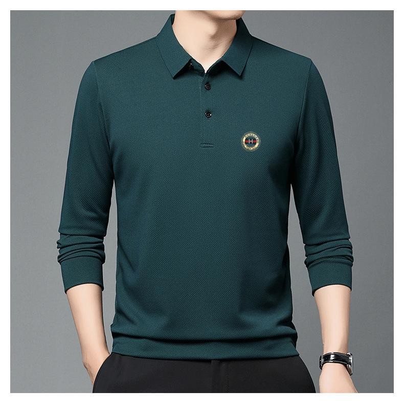 zd166-2024 Fall Men's Casual Long Sleeve Polo Shirt