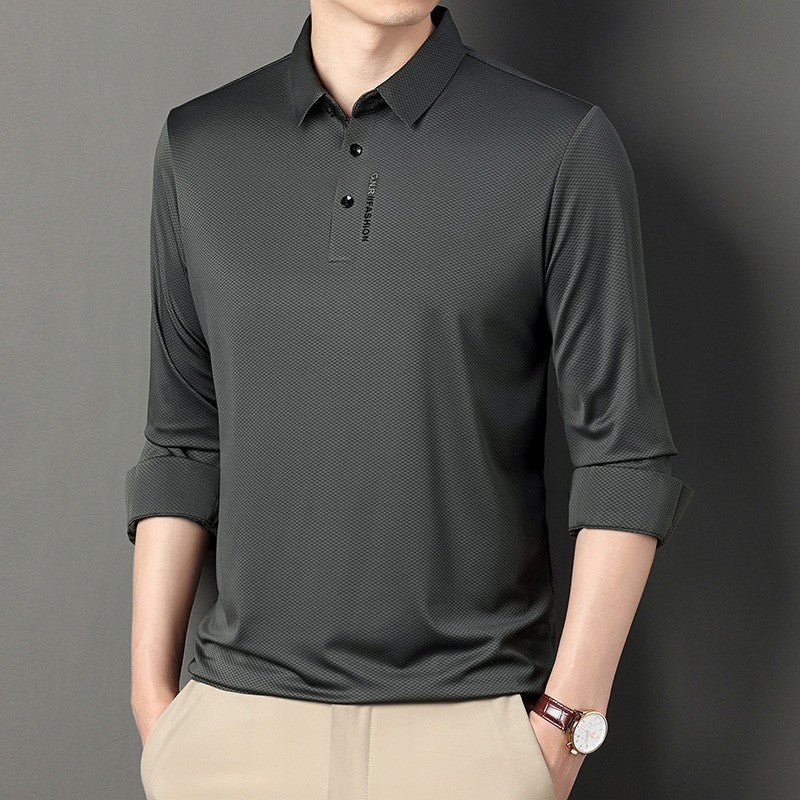 zd174-2024 Autumn Lapel Light Luxury Casual POLO Shirt for Men