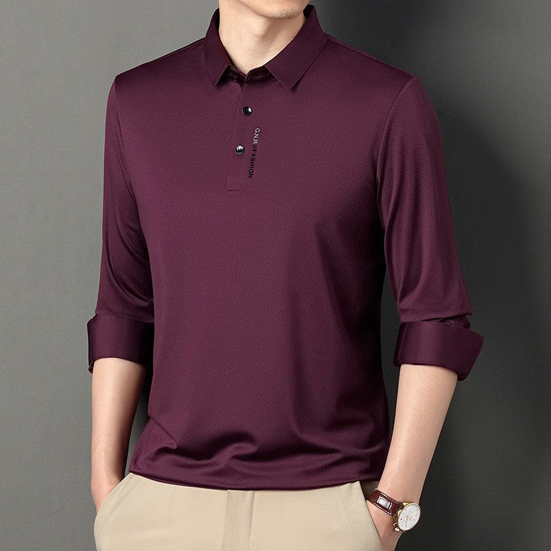 zd174-2024 Autumn Lapel Light Luxury Casual POLO Shirt for Men