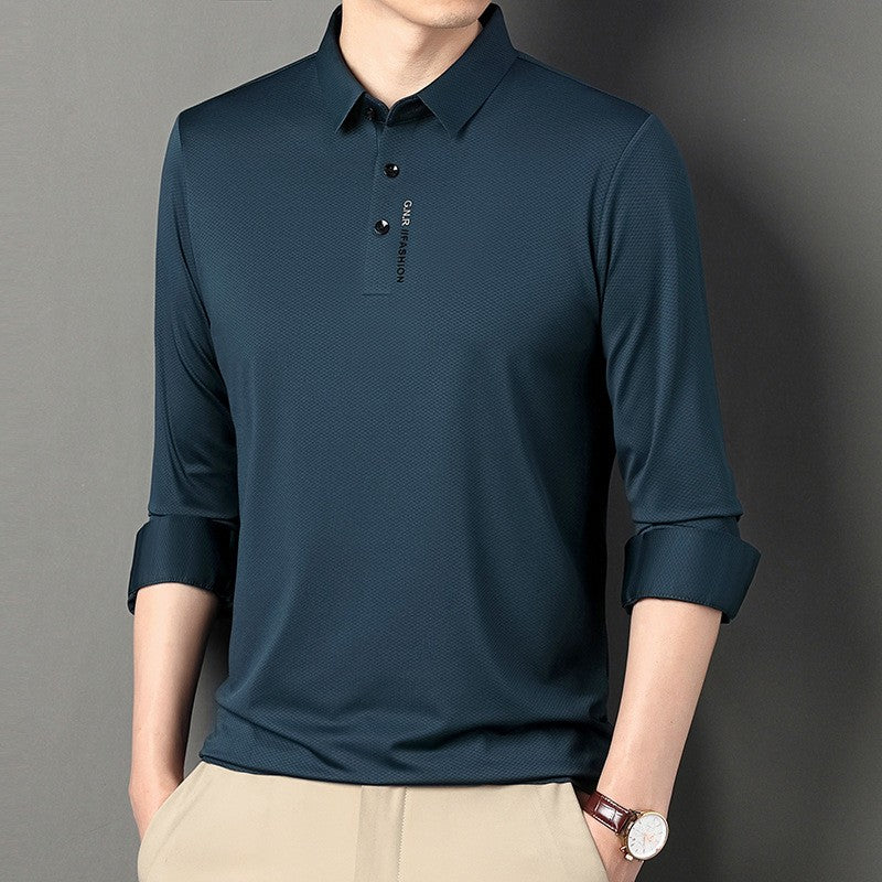 zd174-2024 Autumn Lapel Light Luxury Casual POLO Shirt for Men