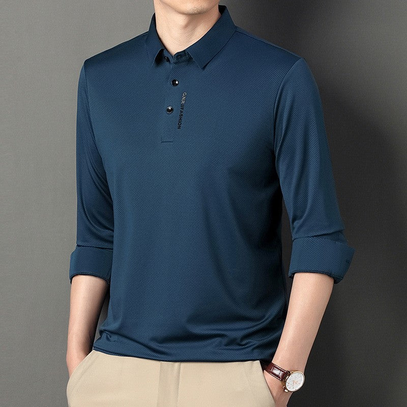 zd174-2024 Autumn Lapel Light Luxury Casual POLO Shirt for Men