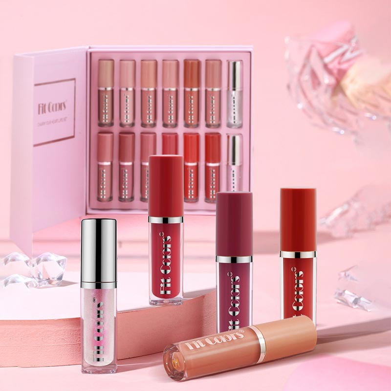 14-color lip gloss gift box set matte liquid lipstick