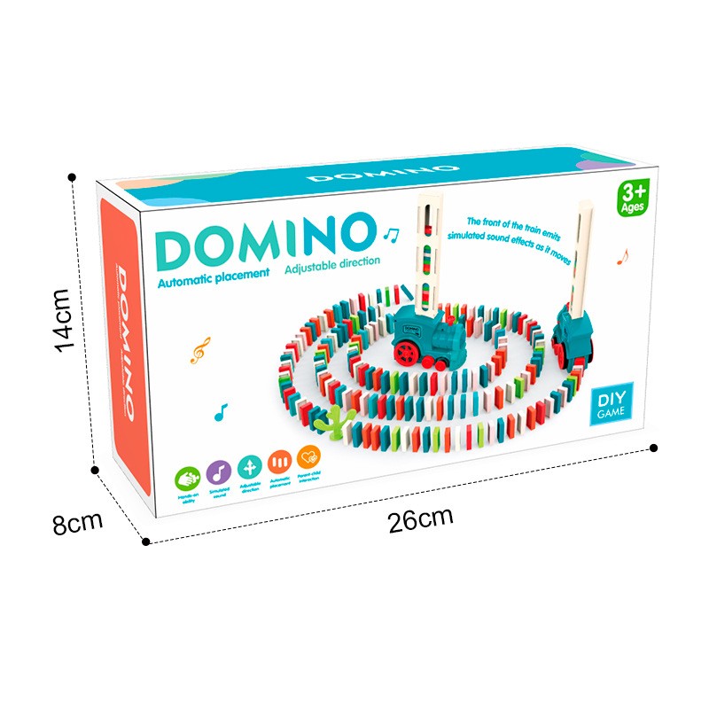 Children's toy domino train electric