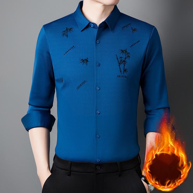 Winter men's velvet thickened business shirt