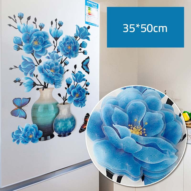 3D three-dimensional hot stamping vase wall decoration sticker