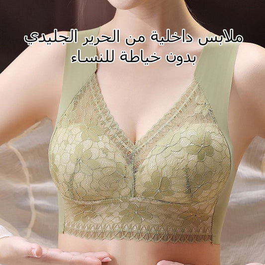 Lace seamless ice silk underwear for women