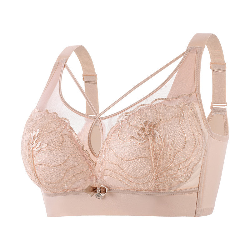 zp363-French style sexy thin big breast bra without wires