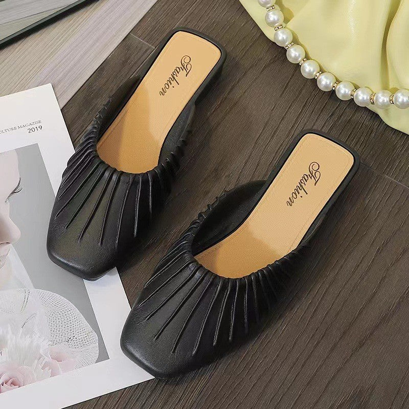 2024 fashionable square buckle thick heel soft sole sandals for women