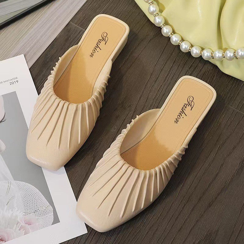 2024 fashionable square buckle thick heel soft sole sandals for women