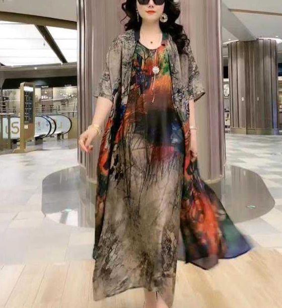 ae486-2024 Spring and Summer Dress Suit Printing