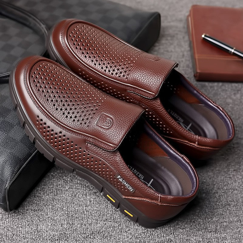 zd220-Men's summer hollow business casual leather sandals