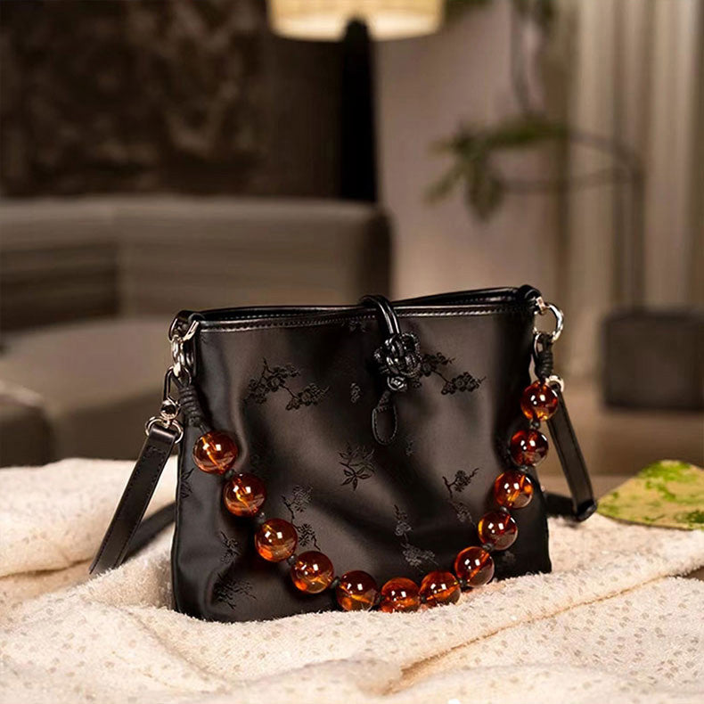 zp374-Embroidered beaded elegant shoulder bag for women