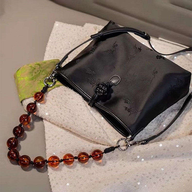 zp374-Embroidered beaded elegant shoulder bag for women