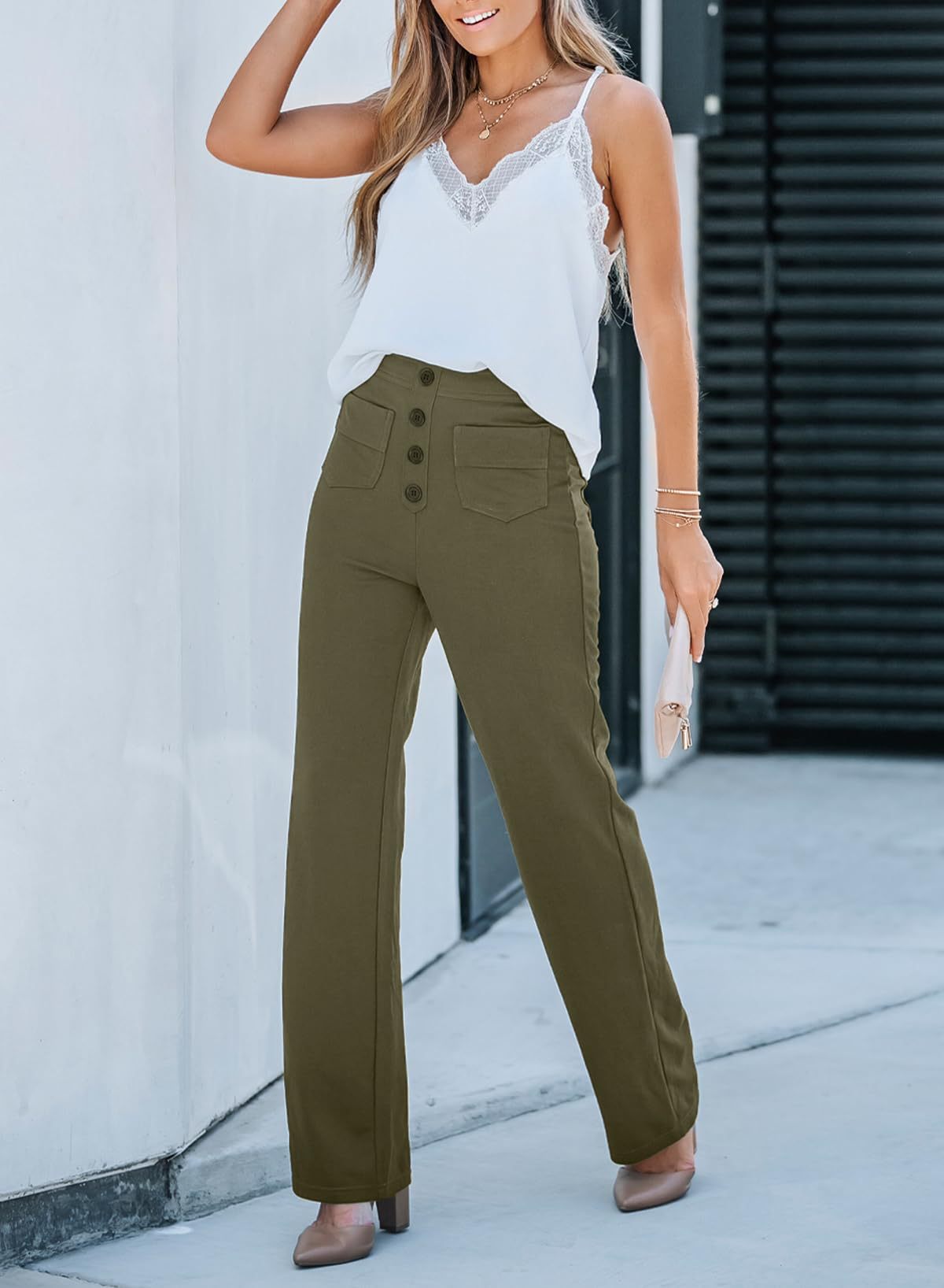 ae506-2024 European and American fashion women’s casual straight pants