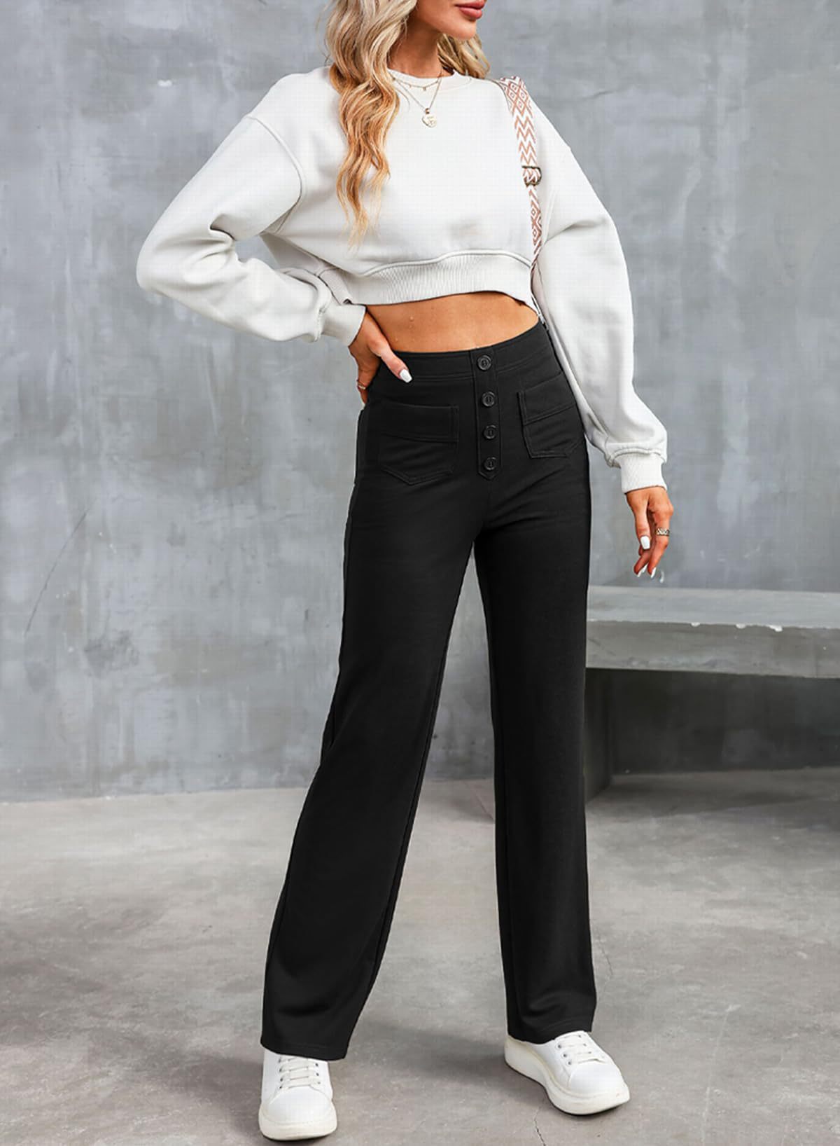 ae506-2024 European and American fashion women’s casual straight pants