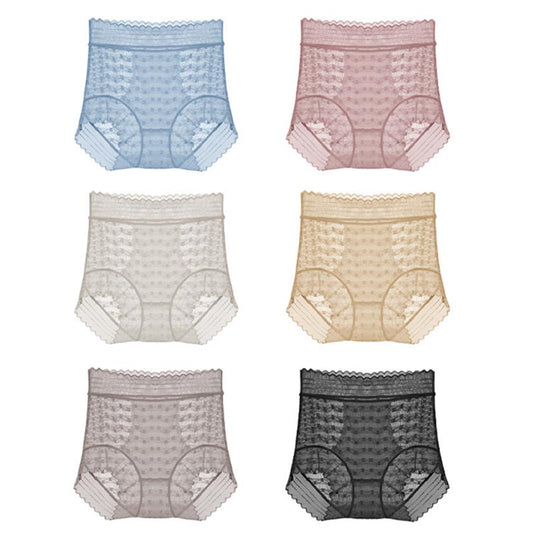 zp376-Sexy high waist breathable lace panties for women