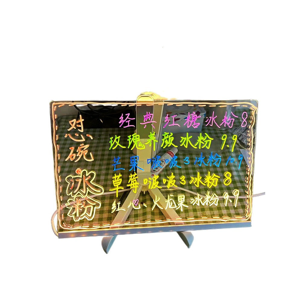 diy acrylic painted table lamp luminous message board